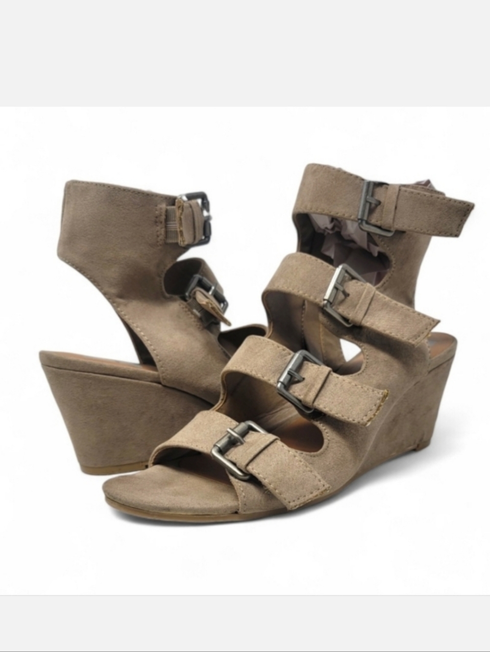 DV by Dolce Vita "Leeann" Buckle Strap Wedge Sandals Size 6